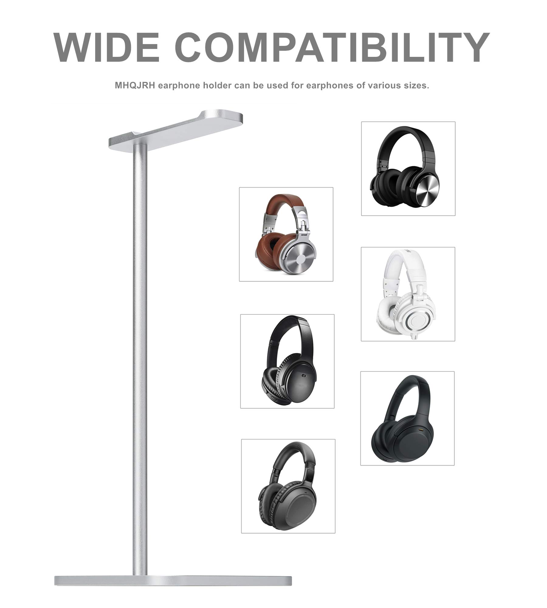MHQJRH Aluminum Headphone Stand Holder for Sennheiser Sony Bose Beats AKG Razer Headphones Black Display Stand - View 4 of 8
