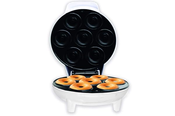 Courant Courant Mini Donut Maker: Kid-Friendly Holiday Treats, Non-Stick, Makes 7 Delicious Doughnuts for Breakfast & Snacks