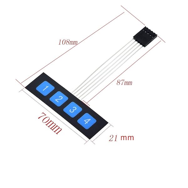 LYLGO LYLGO 4-Key Membrane Switch Keypad Keyboard with USB Connectivity for Easy Control and Fast Response - View 4 of 4