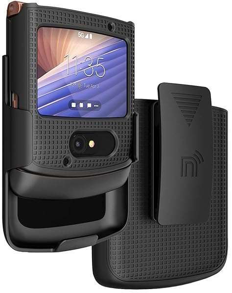 Nakedcellphone Motorola RAZR 5G Case with Clip & Holster - Slim Hard Shell Cover for Moto RAZR 2020 XT2071 - View 2 of 11