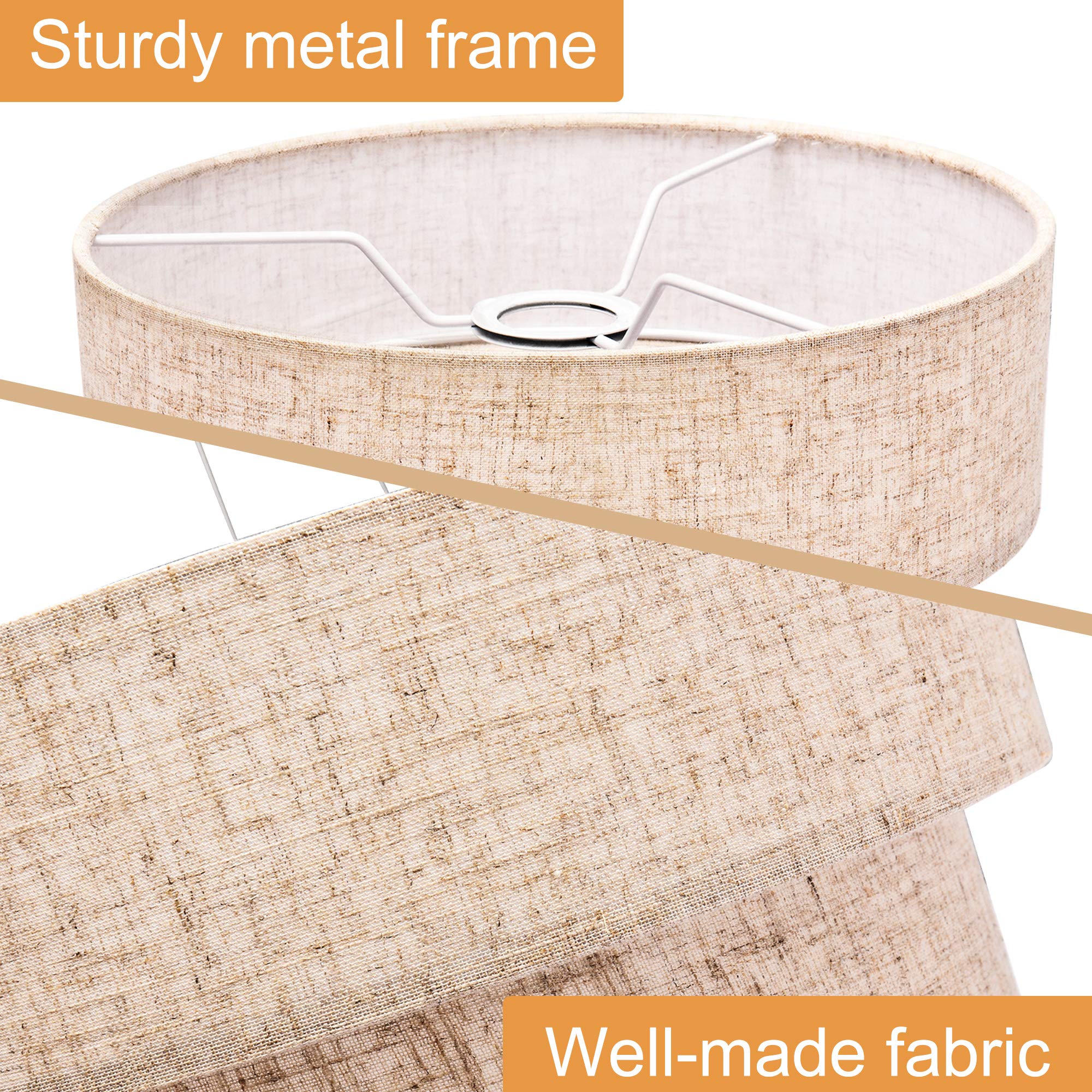 EDISLIVE 3-tier Drum Linen Lamp Shade Replacement for Pendant Floor Chandelier Classic Round Clip on Bulb Cover Only - View 3 of 7