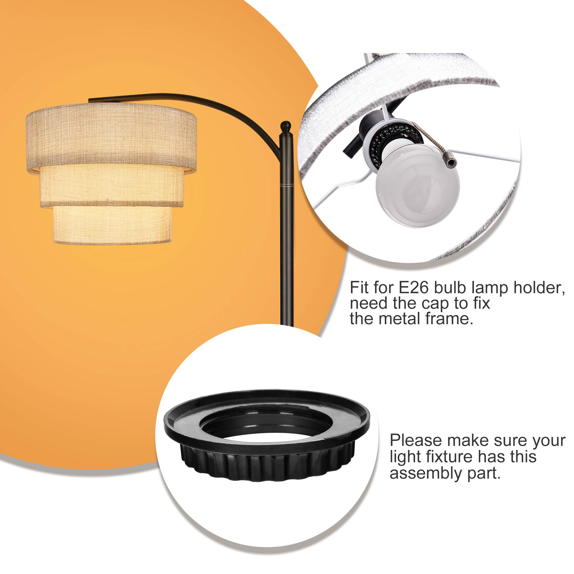 EDISLIVE 3-tier Drum Linen Lamp Shade Replacement for Pendant Floor Chandelier Classic Round Clip on Bulb Cover Only - View 5 of 7