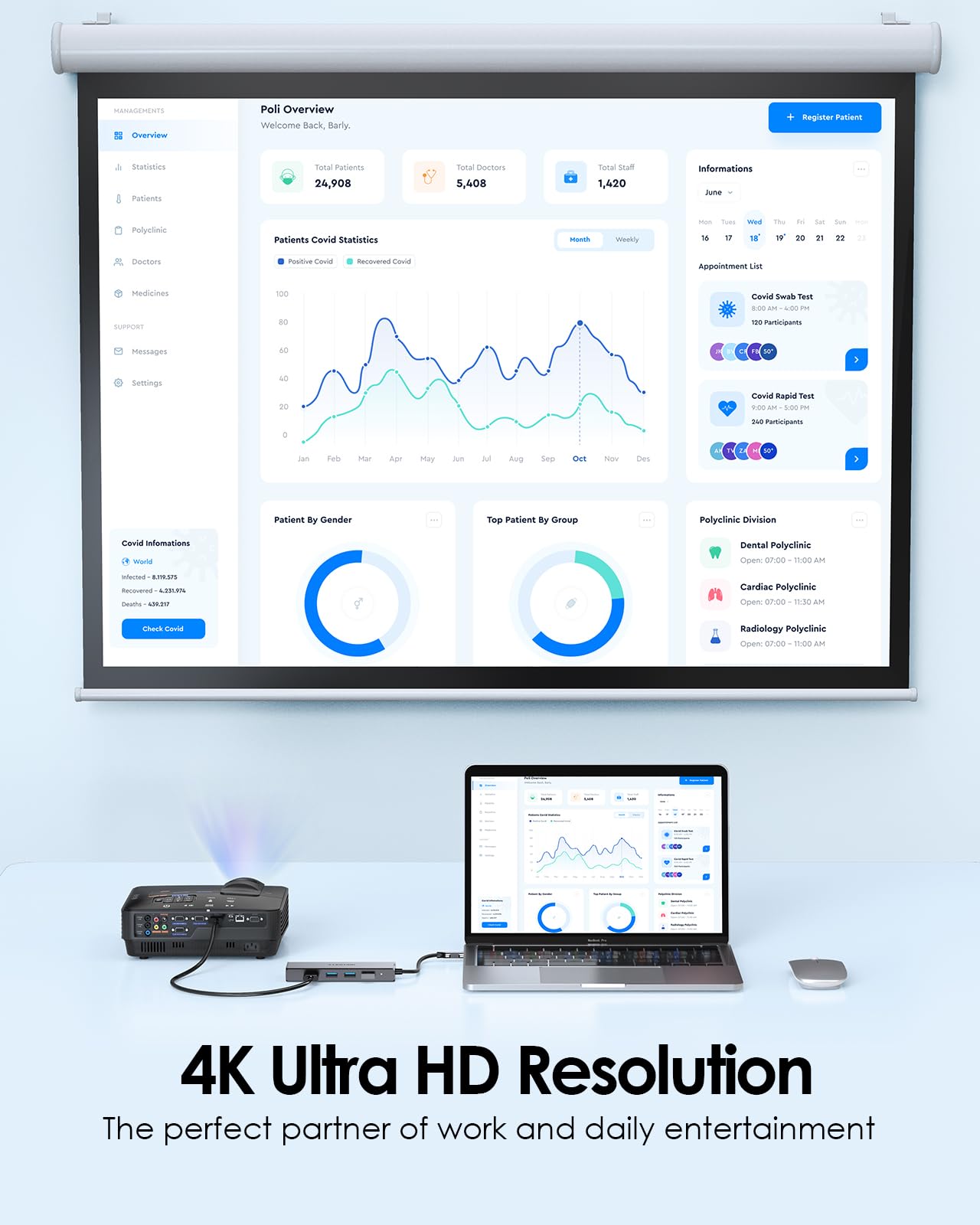 Lention USB C Hub with Gigabit Ethernet 4K HDMI and 3 USB 3.0 Ports for MacBook Pro Air Dell Lenovo HP Laptops Space Gray - View 4 of 8