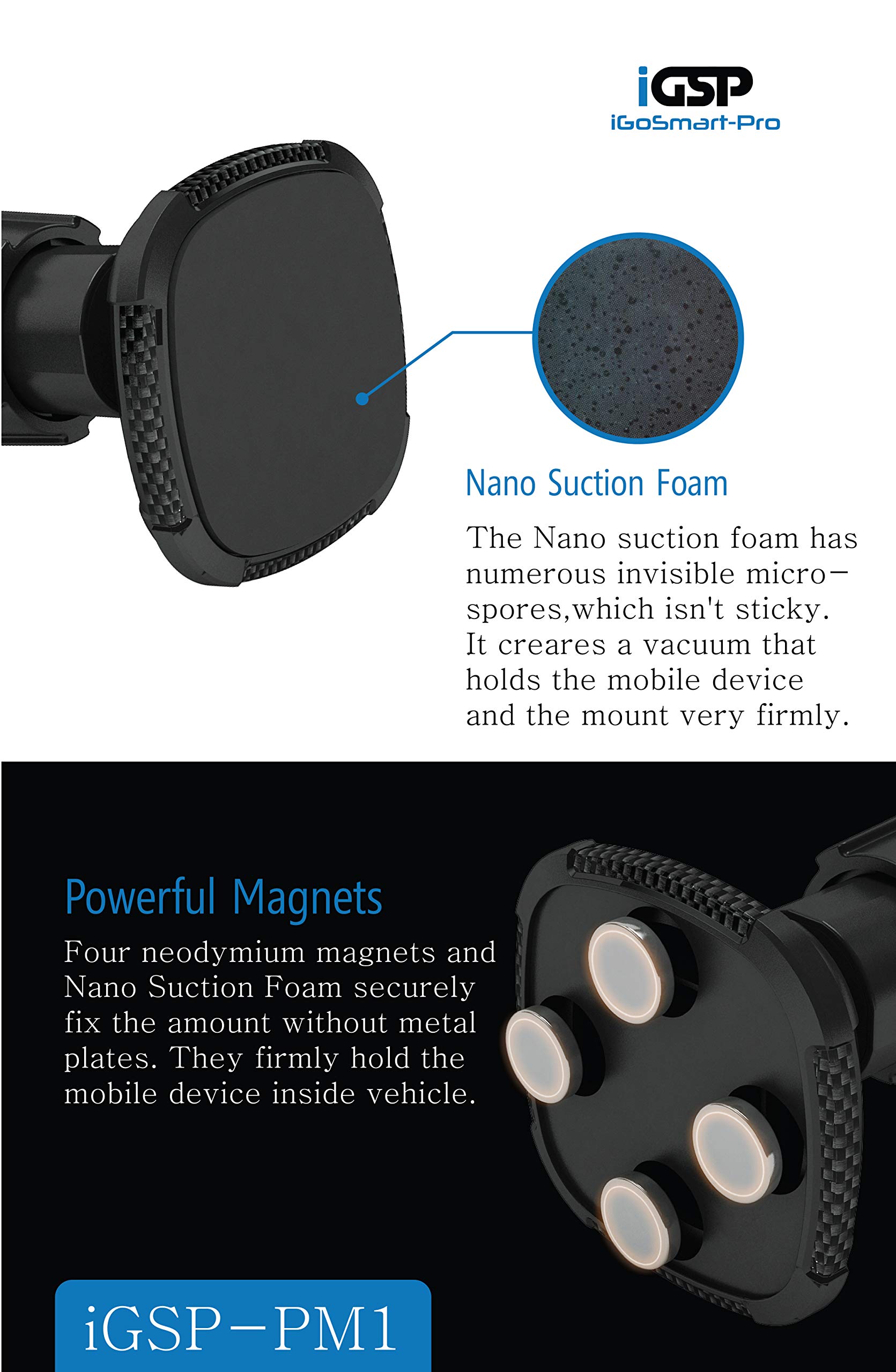 iGoSmart Pro Magnetic Air Vent Smartphone Holder Mount for Car Cell Phones Best Car Accessory for Safe Driving - View 2 of 5