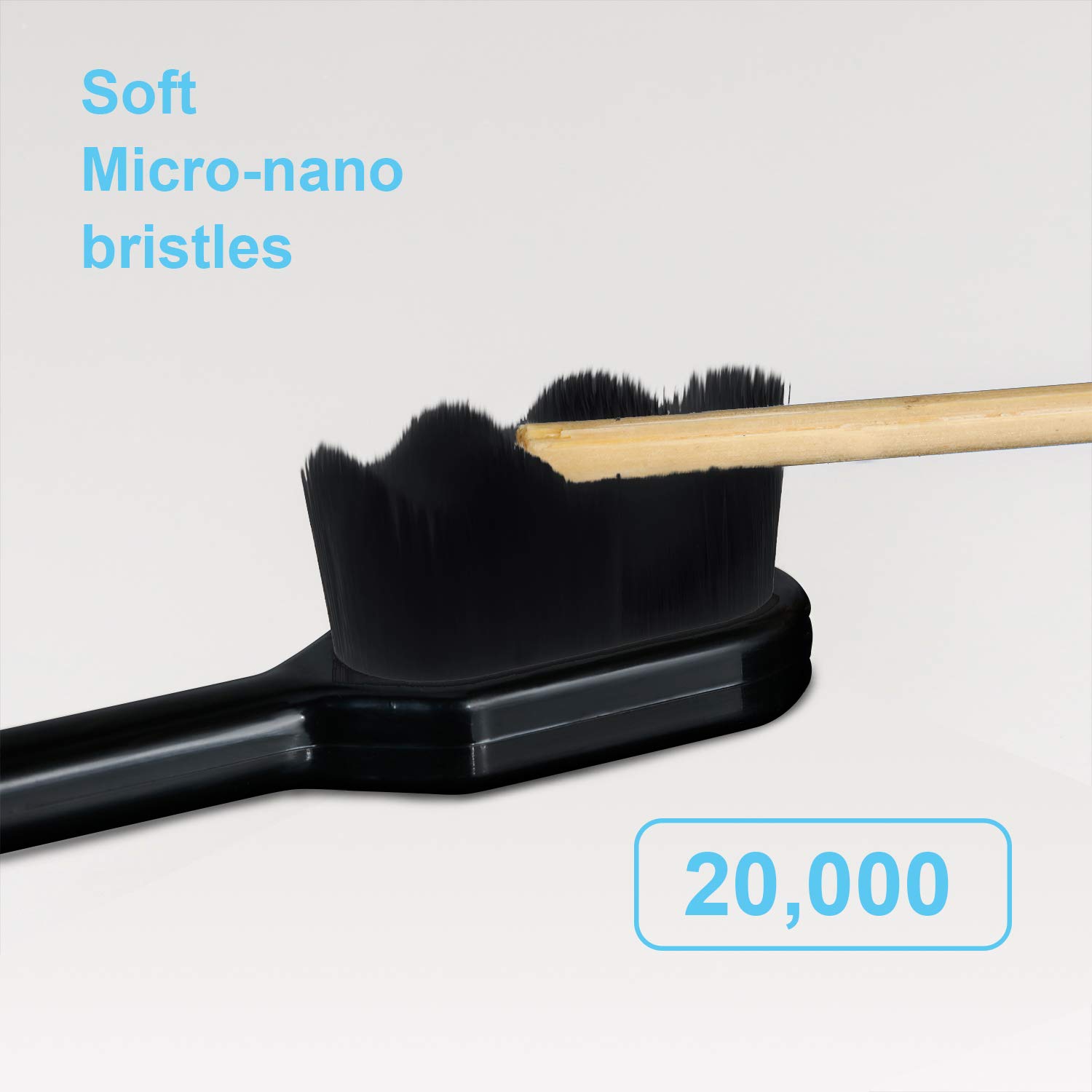Patelai 8 Pieces Extra Soft Micro Nano Toothbrush for Adults with 20000 Bristles Black and White Handle for Gentle Oral Care - View 6 of 7