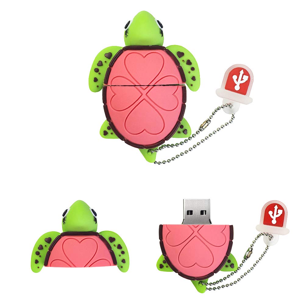 LEIZHAN 16GB Cute Turtle Flash Drive USB 2.0 Cartoon Animal Memory Stick Gift for Kids Teachers Friends Pink - View 2 of 6