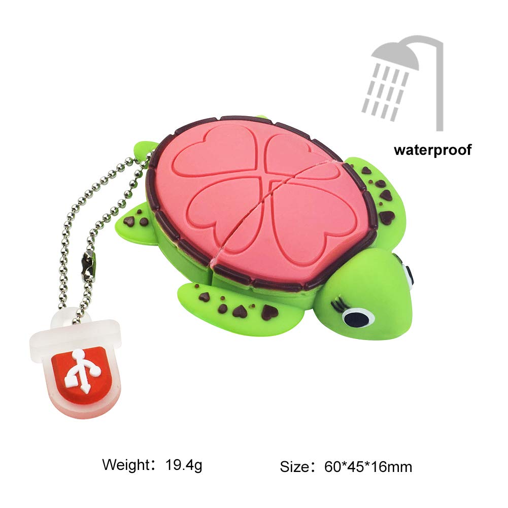 LEIZHAN 16GB Cute Turtle Flash Drive USB 2.0 Cartoon Animal Memory Stick Gift for Kids Teachers Friends Pink - View 6 of 6