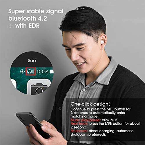 SZHTFX SZHTFX Invisible Bluetooth Earbuds for Sleep - Tiny Discreet Headphones with Charging Case for Small Ear Canals - View 6 of 7