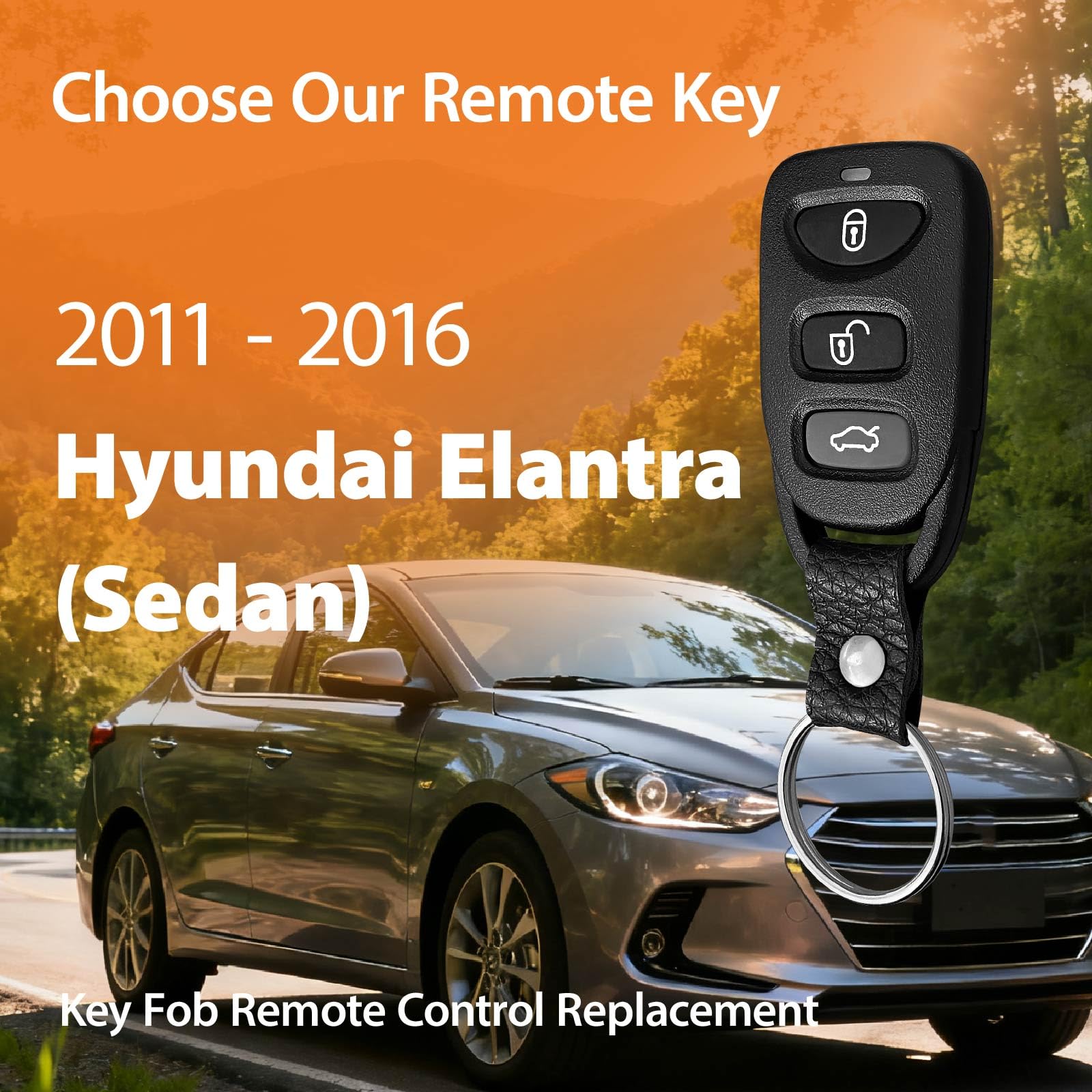 TG Auto Keyless Key Fob Remote Control Replacement for 2011 to 2016 Hyundai Elantra OSLOKA360T 315MHz 4 Buttons - View 2 of 6