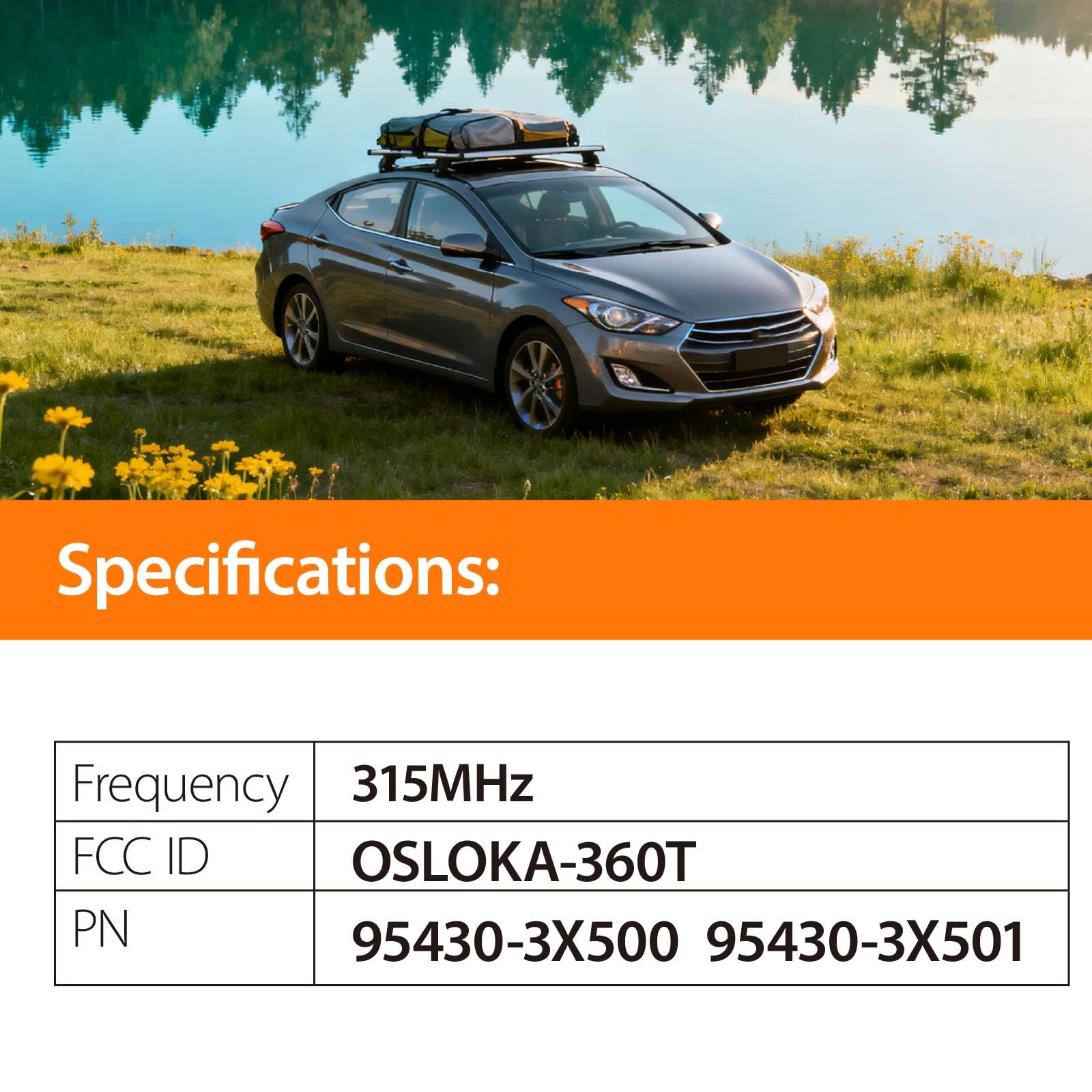 TG Auto Keyless Key Fob Remote Control Replacement for 2011 to 2016 Hyundai Elantra OSLOKA360T 315MHz 4 Buttons - View 3 of 6