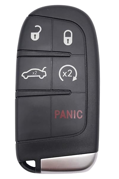 Keyless Entry Key Fob Cover for Dodge Charger, Jeep Grand Cherokee & Chrysler 300 - Durable Replacement Case