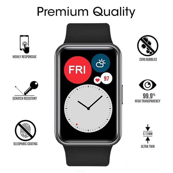 Youniker Youniker 6 Pack Screen Protector Film for Huawei Watch Fit Honor Watch ES Smartwatch Crystal Clear HD Anti-Scratch Anti-Fingerprint Cover - View 2 of 9