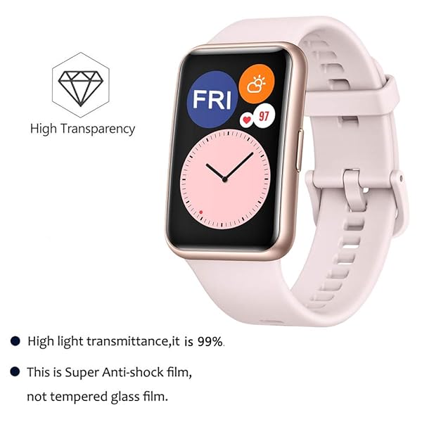 Youniker Youniker 6 Pack Screen Protector Film for Huawei Watch Fit Honor Watch ES Smartwatch Crystal Clear HD Anti-Scratch Anti-Fingerprint Cover - View 8 of 9