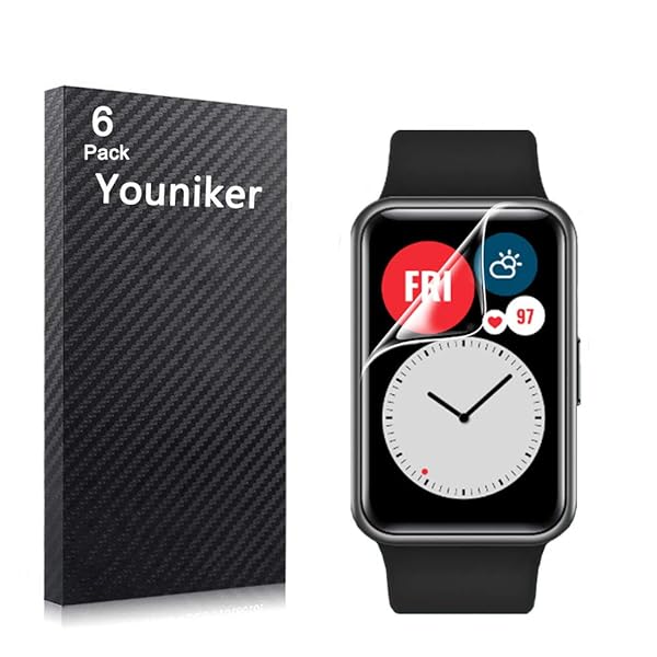 Youniker 6 Pack Screen Protector Film for Huawei Watch Fit Honor Watch ES Smartwatch Crystal Clear HD Anti-Scratch Anti-Fingerprint Cover