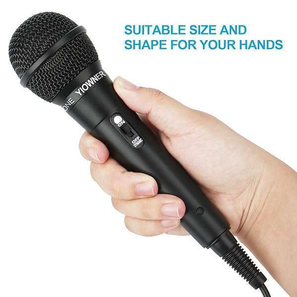 YIOWNER YIOWNER Wired Karaoke Microphone - Handheld Dynamic Mic with 2.5m Cable for Singing, Speakers, AMP & Mixer - View 6 of 8