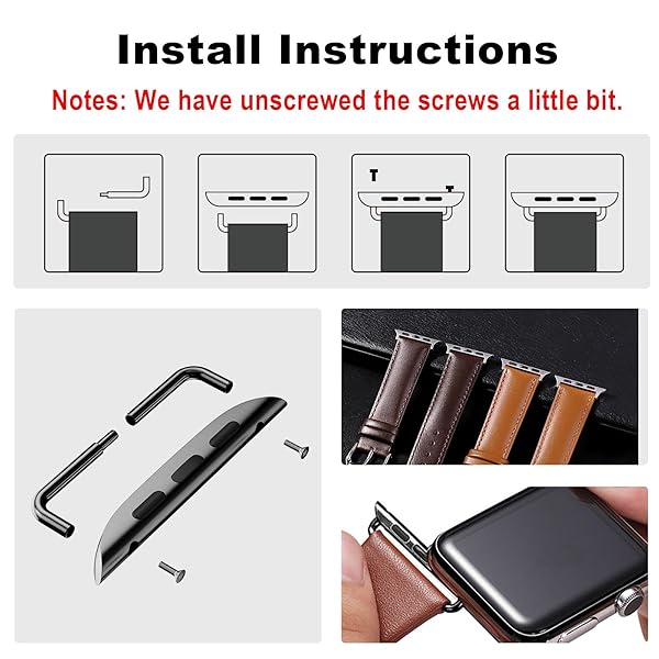 OMECKY OMECKY Watch Band Connectors for Apple Watch: Compatible with Ultra, Series 8-1, Easy Replacement Adapter - View 3 of 5