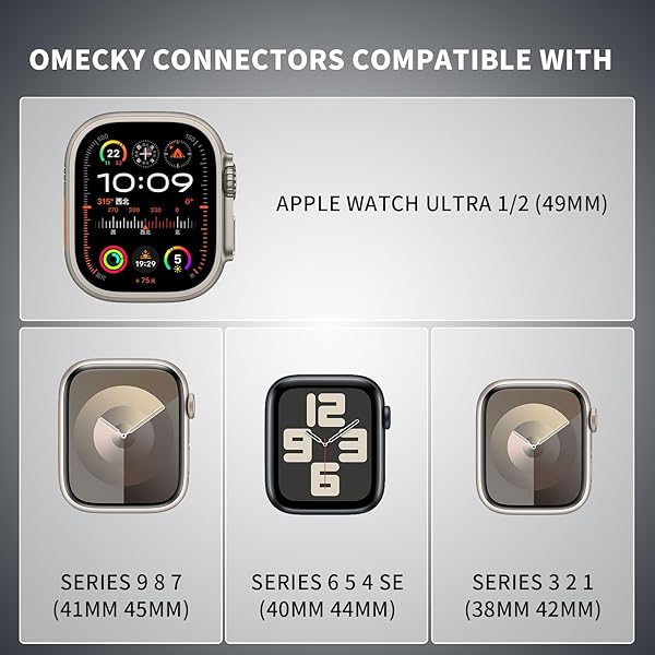 OMECKY OMECKY Watch Band Connectors for Apple Watch: Compatible with Ultra, Series 8-1, Easy Replacement Adapter - View 5 of 5