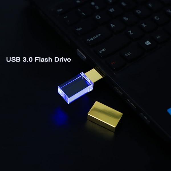 Laak Laak 32GB Crystal Transparent Rectangle USB Flash Drive 3.0 Wedding Gift Pendrive Gold - View 4 of 11