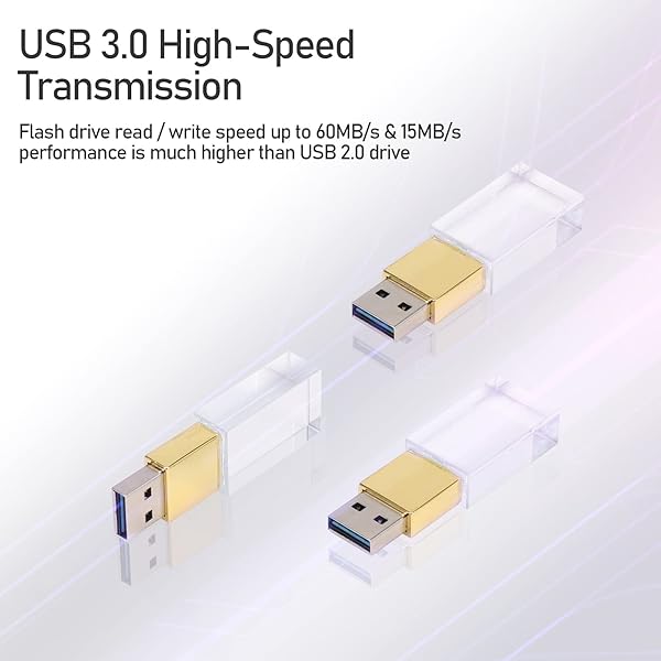 Laak Laak 32GB Crystal Transparent Rectangle USB Flash Drive 3.0 Wedding Gift Pendrive Gold - View 5 of 11
