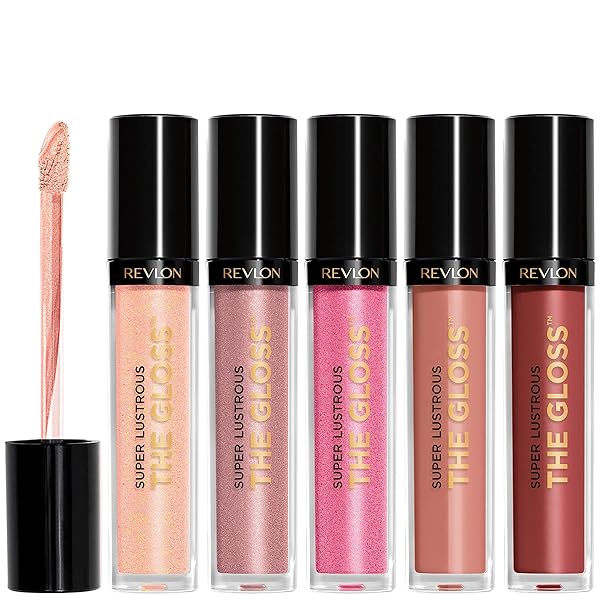 REVLON Revlon Super Lustrous Lip Gloss Gift Set: 5 Non-Sticky High Shine Colors in Cream & Pearl Finishes