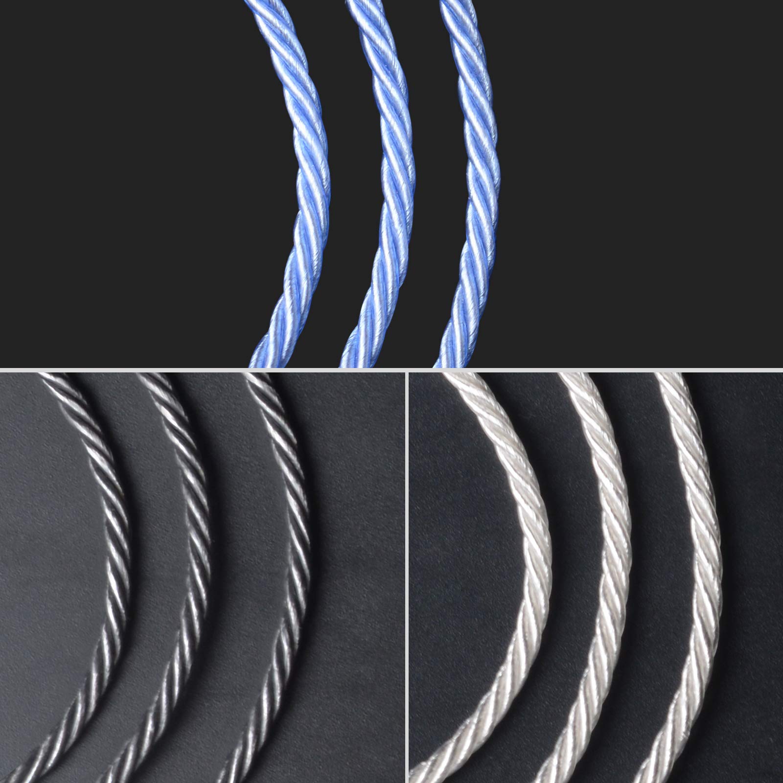 OKCSC Earphone Upgrade Cable 0.78mm 2pin Replacement Cord 4 Cores OFC Silver Plated Audio Adapter for KZ ES4 ED16 ZS5 ZS6 ZSR ZST ZS10 Gray Mic - View 7 of 7