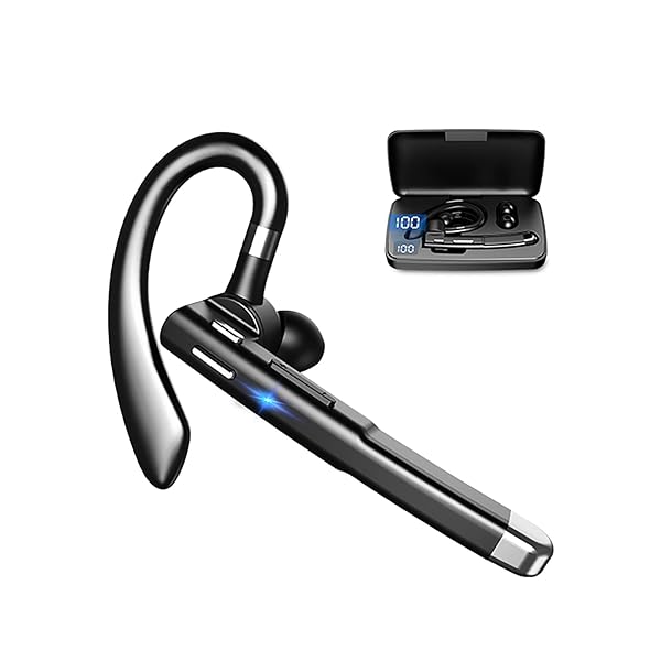 ShuQiaoSi Bluetooth Earpiece V5.1: Waterproof Wireless Headset for Business & Driving - Compatible with Android/iPhone
