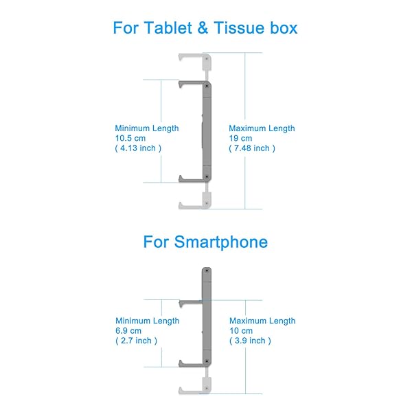 TFY "TFY Universal Kitchen Wall Mount for Tablets & Smartphones - Fits iPad Air, Mini, Pro 10.5" - Gray Wall Holder" - View 7 of 8