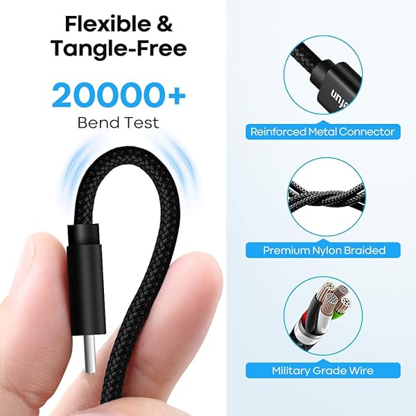 CLEEFUN CLEEFUN 20ft USB Type C Cable - Nylon Braided Charger for Samsung, LG, Pixel, Switch & More - View 5 of 8