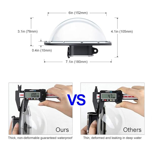 SOONSUN SOONSUN Dome Port for GoPro Hero 13-9: 147ft Underwater Lens & Waterproof Case for Stunning Underwater Photography - View 6 of 9