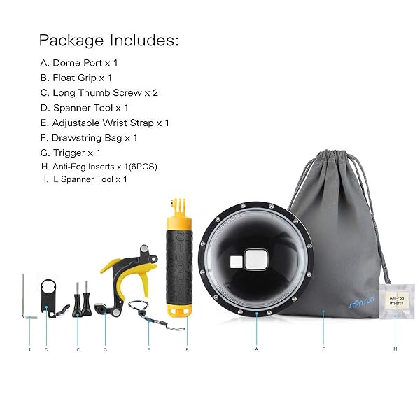 SOONSUN SOONSUN Dome Port for GoPro Hero 13-9: 147ft Underwater Lens & Waterproof Case for Stunning Underwater Photography - View 9 of 9