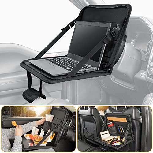 JOYTUTUS 3-in-1 Car Steering Wheel Tray & Back Seat Desk: Perfect for Work, Kids & Family Travel