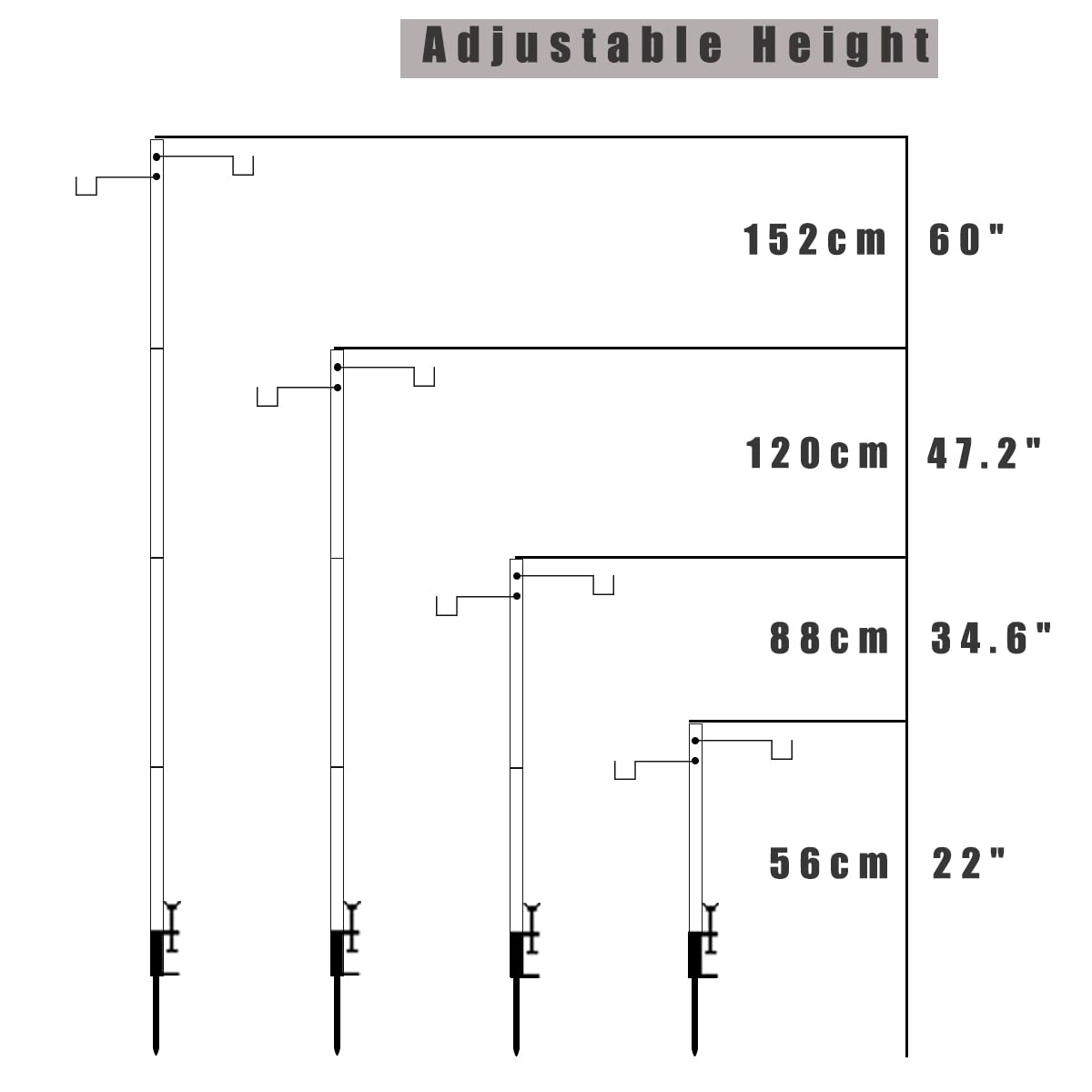 HIKEMAN Portable Folding Lantern Stand Pole for Camping Fishing Picnic BBQ Outdoor Activities Black - View 5 of 7