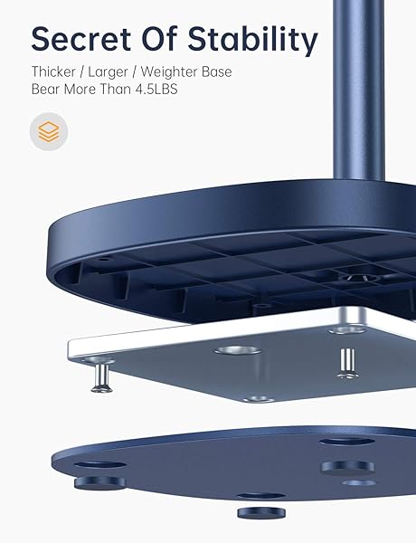 LISEN LISEN Adjustable Cell Phone Stand for Desk Sturdy Aluminum Holder Blue Angle Height Compatible with All Smartphones - View 4 of 7