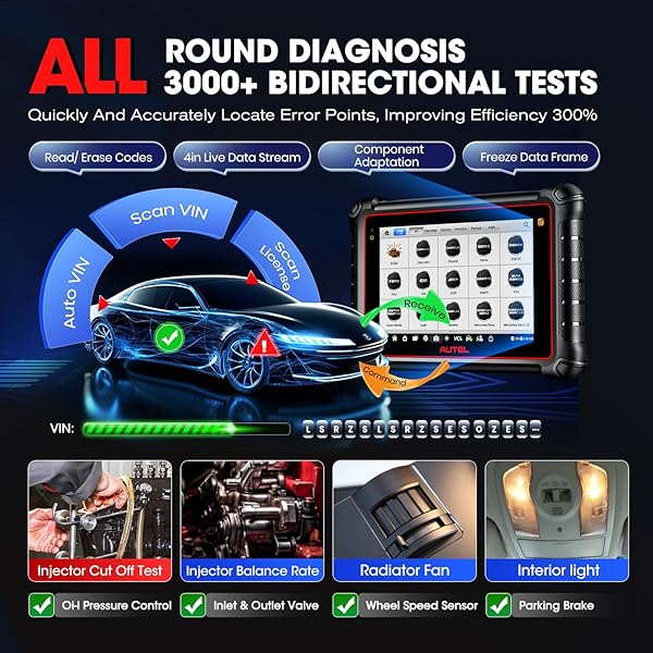 Autel Autel MaxiPRO MP900TS: Ultimate OBD2 Scanner with TPMS, ECU Coding & 40+ Services for 2025 Vehicles - View 7 of 10