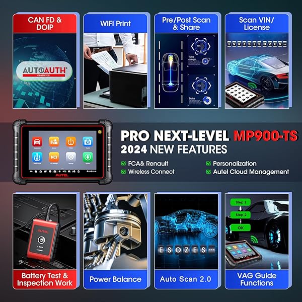 Autel Autel MaxiPRO MP900TS: Ultimate OBD2 Scanner with TPMS, ECU Coding & 40+ Services for 2025 Vehicles - View 9 of 10