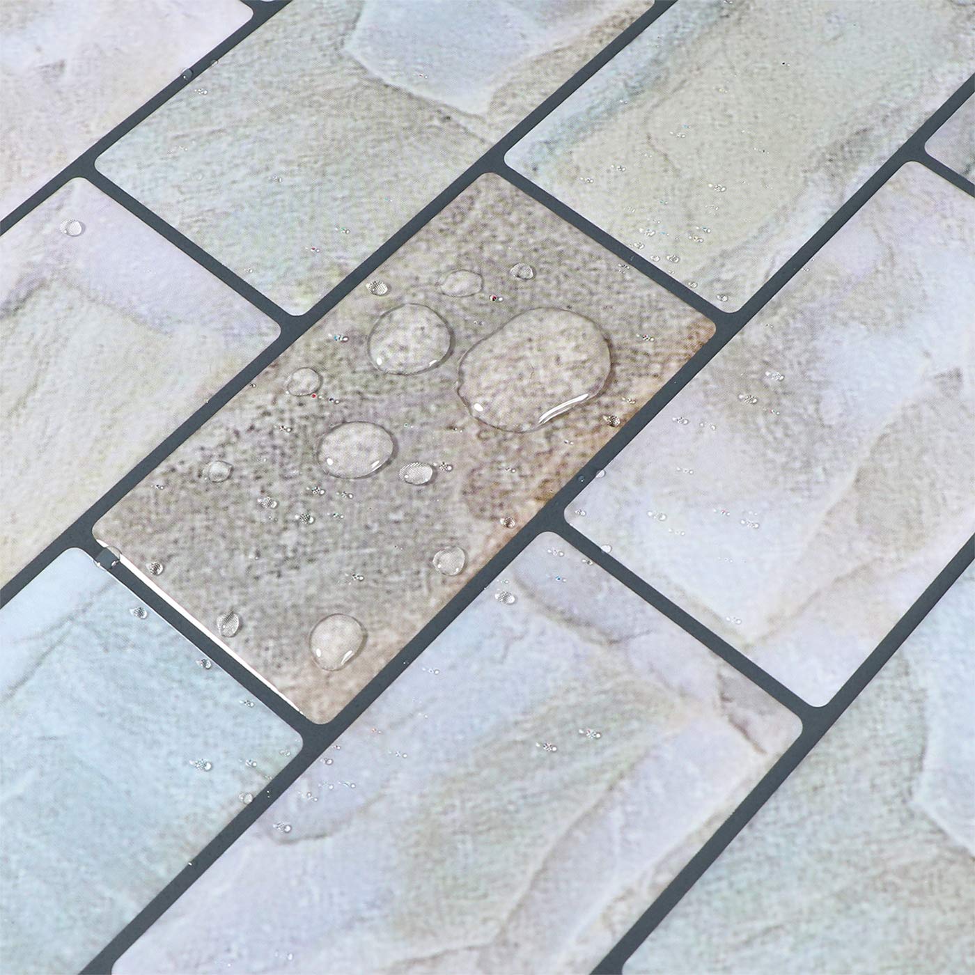 Joqixon Peel and Stick Backsplash Tiles for Kitchen and Bathroom 3D Brick Wall Design 10 Sheets 10 x 10.6 Inches - View 5 of 6