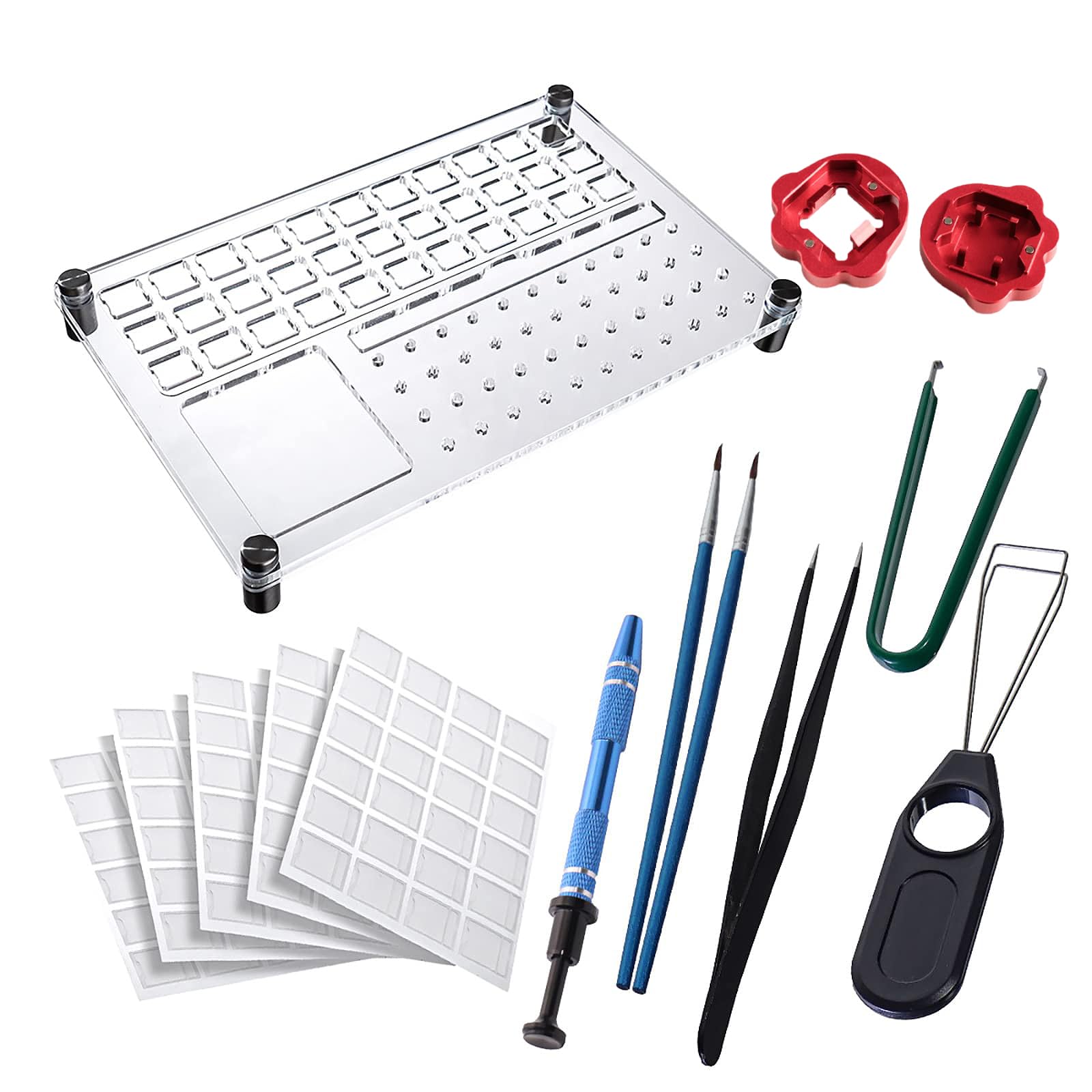 Gliging Switch Tester Opener Acrylic Lube Station DIY Double-Deck Keycap Puller for Gateron Cherry Mechanical Keyboard Switch Films