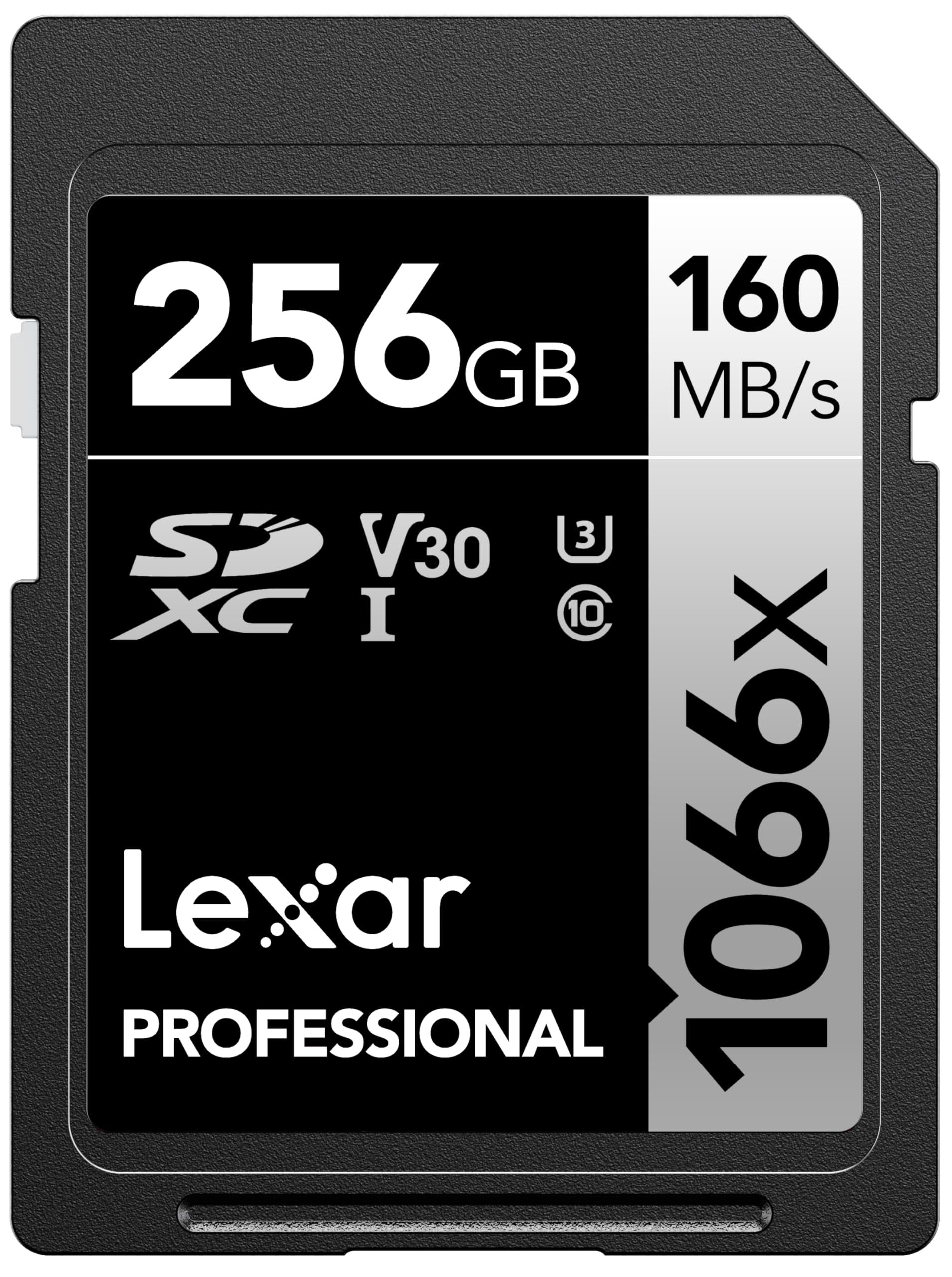 Lexar 256GB Professional 1066x SDXC Card: Fast UHS-I, C10, U3 for DSLR & 4K Video - Up to 160MB/s Read Speed