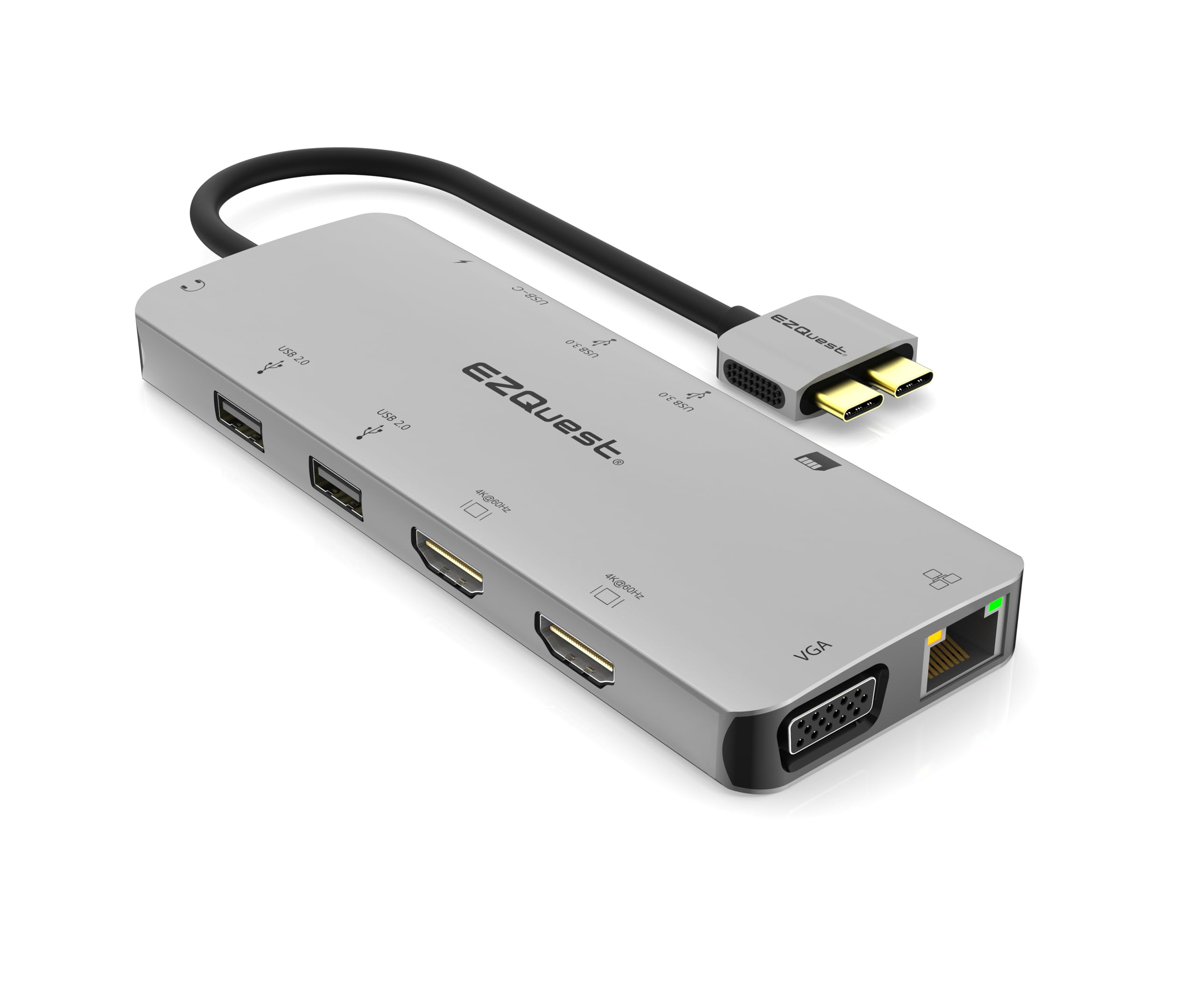 EZQuest EZQuest 13-in-2 USB C Hub: Dual HDMI 4K, Ethernet, USB Ports & More for MacBook Pro & Air - Perfect for Work & Travel - View 3 of 7