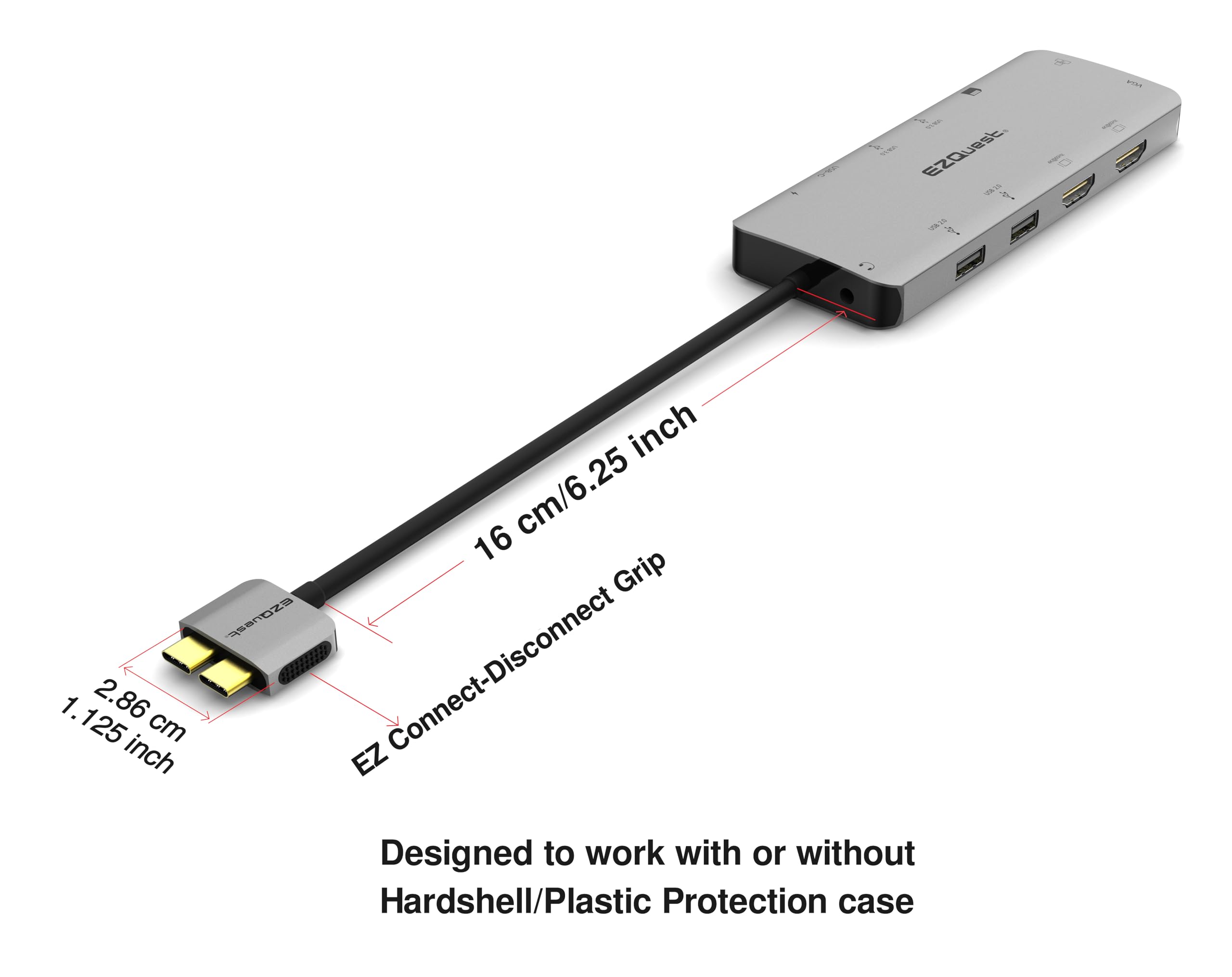 EZQuest EZQuest 13-in-2 USB C Hub: Dual HDMI 4K, Ethernet, USB Ports & More for MacBook Pro & Air - Perfect for Work & Travel - View 7 of 7
