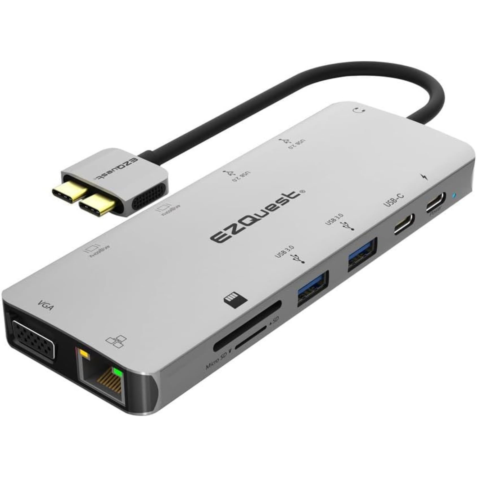 EZQuest EZQuest 13-in-2 USB C Hub: Dual HDMI 4K, Ethernet, USB Ports & More for MacBook Pro & Air - Perfect for Work & Travel