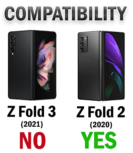 Nakedcellphone Galaxy Z Fold 2 Case with Clip & Holster - Slim Black Grid Texture Cover for Samsung 5G (SM-F916) - View 8 of 10