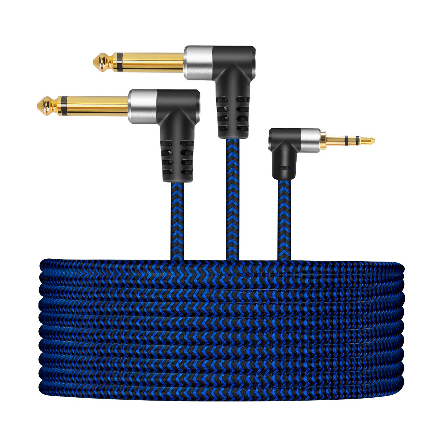 LDKCOK 3.5mm to Dual 6.35mm Y-Cable Splitter Cord 15ft for Smartphone iPod Sound Card CD Players and Home Stereo System