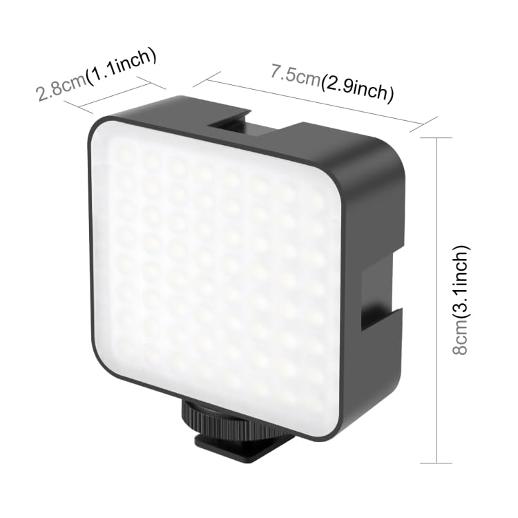 PULUZ LED Video Light 64 LED Dimmable Fill Light with 3 Cold Shoe for Canon Nikon Sony DSLR Cameras - View 2 of 9