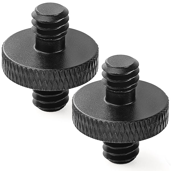 "1/4" Male to Male Tripod Screw Adapter - Double Sided Mounting Converter for Camera Cage (2 Pack)"