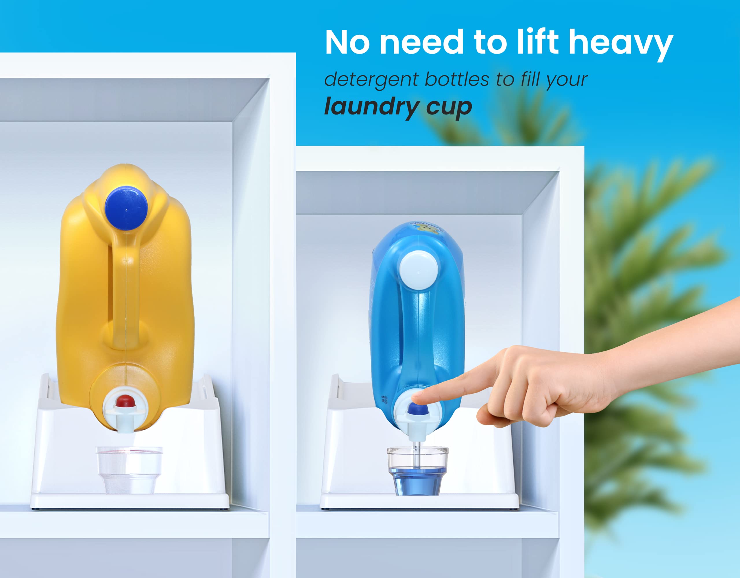 TidyFriend 2 Pack Laundry Detergent Holder Stand with Drip Tray and Rubber Grip Feet for Organized Laundry Room Storage - View 3 of 9