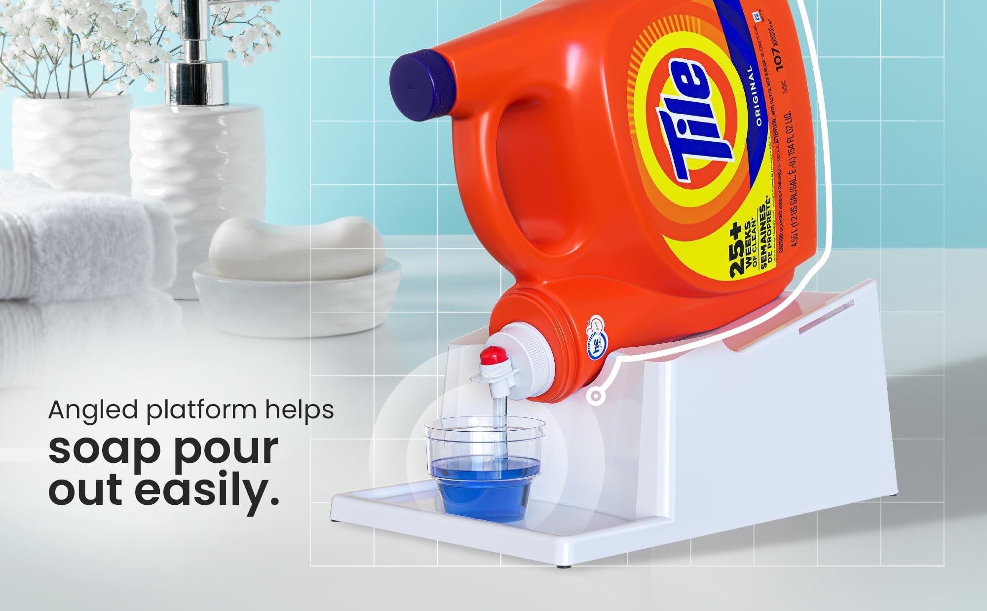 TidyFriend 2 Pack Laundry Detergent Holder Stand with Drip Tray and Rubber Grip Feet for Organized Laundry Room Storage - View 4 of 9