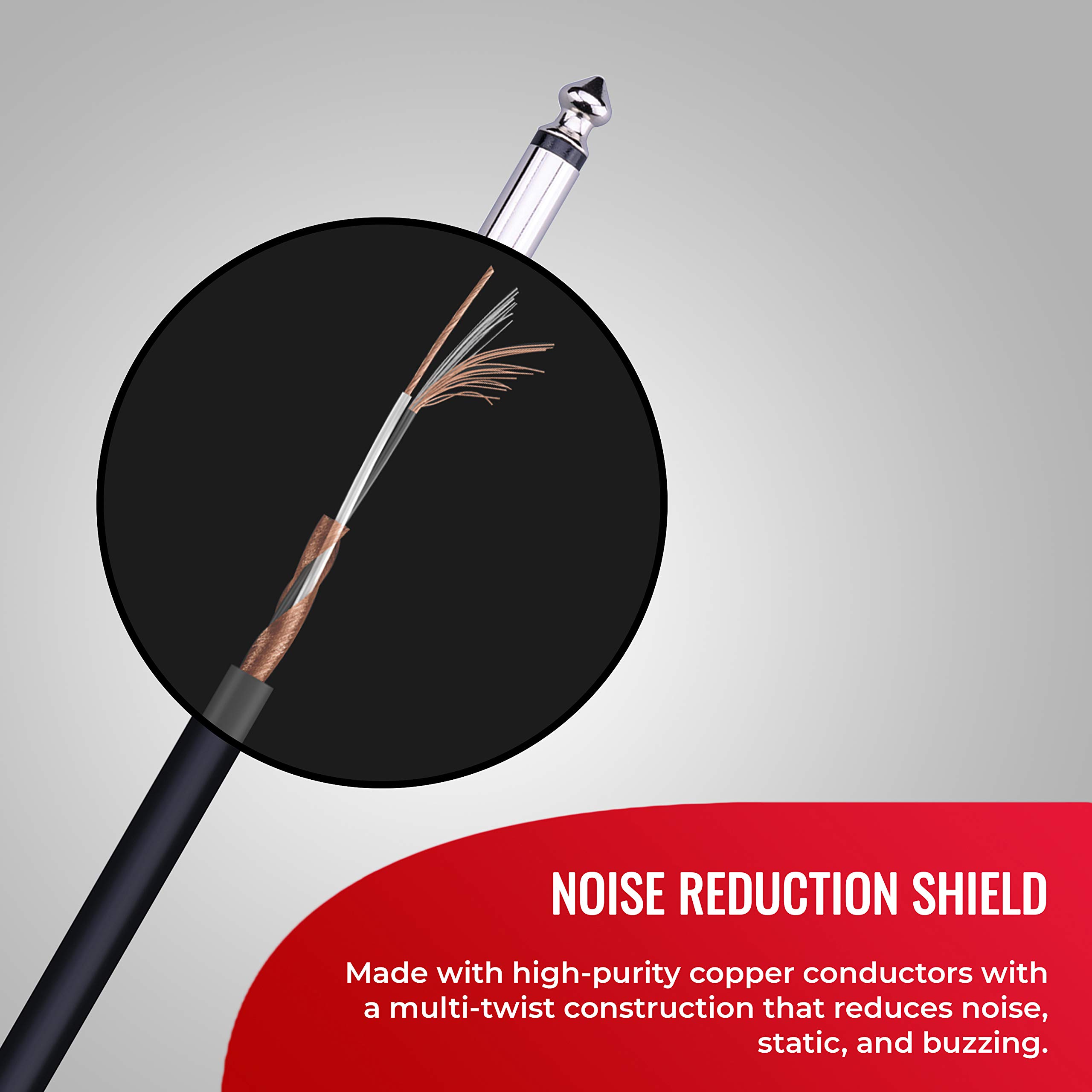 Monster Prolink Classic Speaker Cable 6FT Straight to Straight Instrument Cable 1/4 Inch Plugs Guitar Cord with Superior Signal Transfer - View 3 of 8