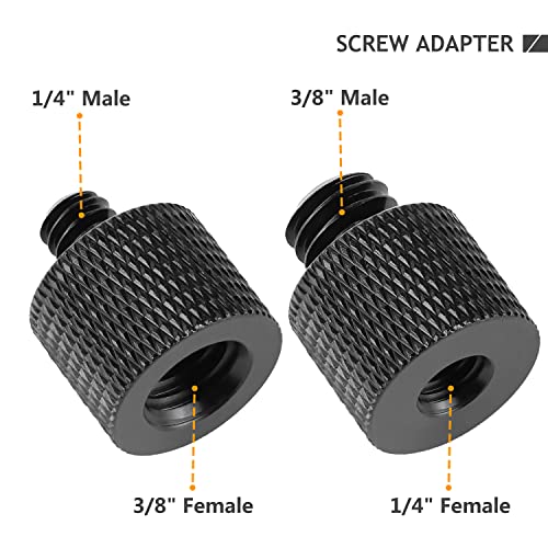 Frgyee Frgyee 1/4 to 3/8 Adapter & 3/8 to 1/4 Camera Tripod Screw Adapter for Mounts & Monitors - View 2 of 6