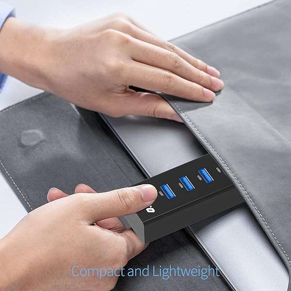 IVETTO IVETTO 7-Port USB 3.0 Hub with 3.3ft Cable for Laptop, PC, MacBook & More - Fast Data Transfer & Easy Connectivity - View 7 of 8